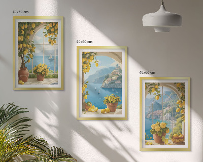 Cadre photo mural Paysages marins, citrons, fenêtres