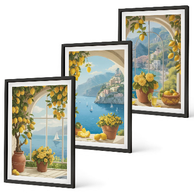 Cadre photo mural Paysages marins, citrons, fenêtres