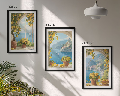 Cadre photo mural Paysages marins, citrons, fenêtres