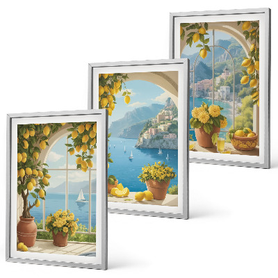 Cadre photo mural Paysages marins, citrons, fenêtres