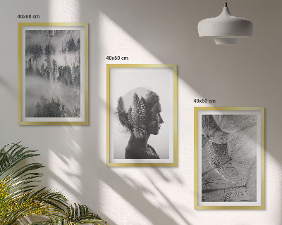 Lot de 3 tableaux pour salon Portrait de forêt brume arbre pissenlit