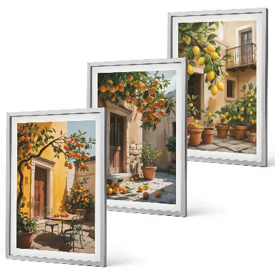 Cadre photo mural motif agrumes pour plantes de cour