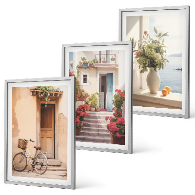 Lot de 3 tableaux pour salon Charmantes rues du bord de mer