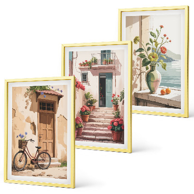 Cadre photo mural Rues, fleurs et vélos