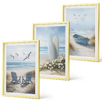Tableaux Oiseaux de plage lot de 3 décorations pour salon