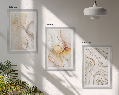 Lot de 3 tableaux pour salon Motifs abstraits chauds