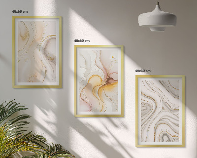 Lot de 3 tableaux pour salon Motifs abstraits chauds