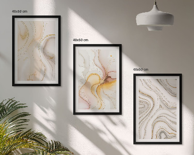 Lot de 3 tableaux pour salon Motifs abstraits chauds