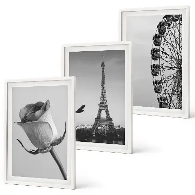 Cadre photo mural représentant la tour Eiffel rose et la grande roue