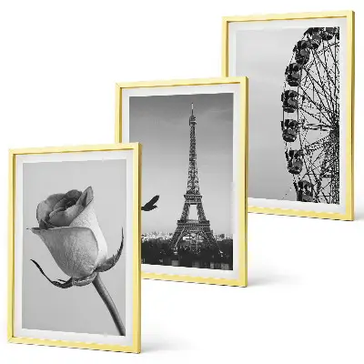 Cadre photo mural représentant la tour Eiffel rose et la grande roue