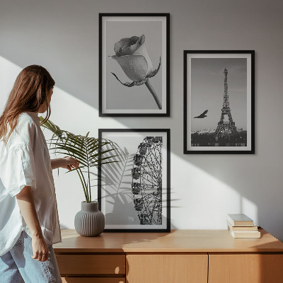 Cadre photo mural Tour Eiffel rose, grande roue