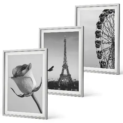 Cadre photo mural représentant la tour Eiffel rose et la grande roue