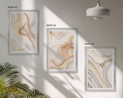 Lot de 3 tableaux pour salon Motifs abstraits linéaires