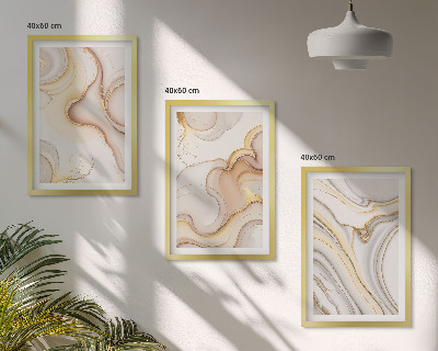 Lot de 3 tableaux pour salon Motifs abstraits linéaires