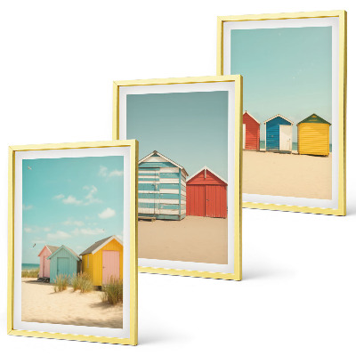 Cadre photo mural Maisons colorées, plage, soleil