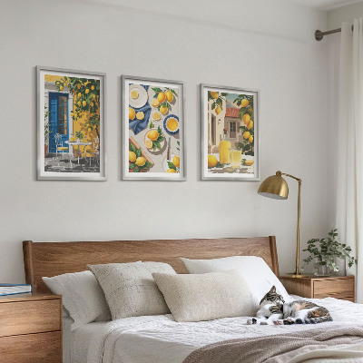 Cadre photo mural Jardin de citronniers avec boissons