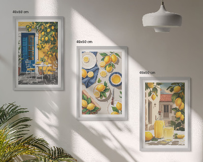 Cadre photo mural Jardin de citronniers avec boissons