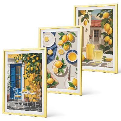 Cadre photo mural Jardin de citronniers avec boissons