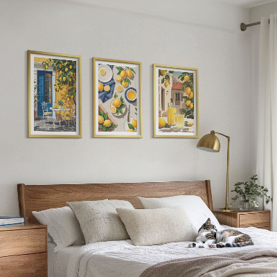 Cadre photo mural Jardin de citronniers avec boissons