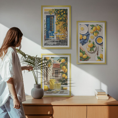 Cadre photo mural Jardin de citronniers avec boissons