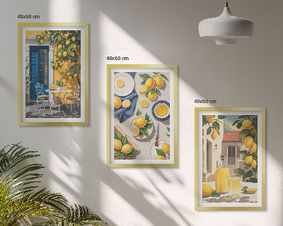 Cadre photo mural Jardin de citronniers avec boissons