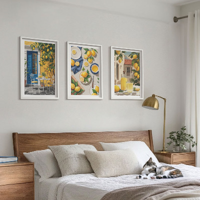 Cadre photo mural Jardin de citronniers avec boissons