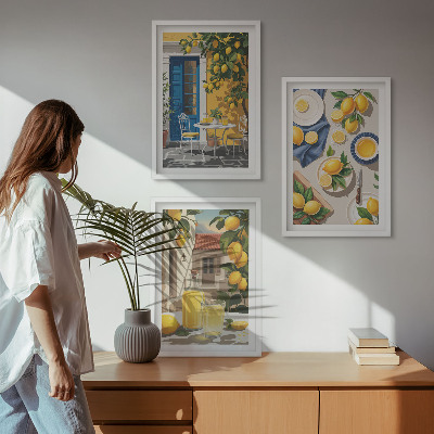 Cadre photo mural Jardin de citronniers avec boissons
