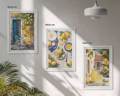 Cadre photo mural Jardin de citronniers avec boissons