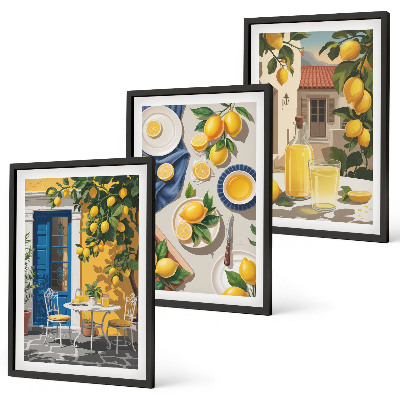 Cadre photo mural Jardin de citronniers avec boissons