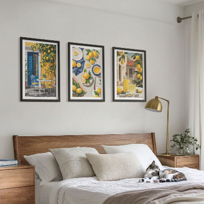 Cadre photo mural Jardin de citronniers avec boissons