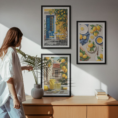 Cadre photo mural Jardin de citronniers avec boissons