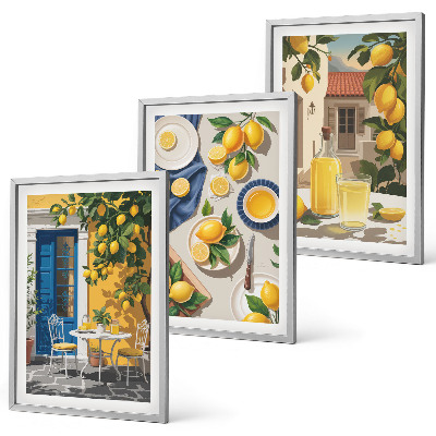 Cadre photo mural Jardin de citronniers avec boissons