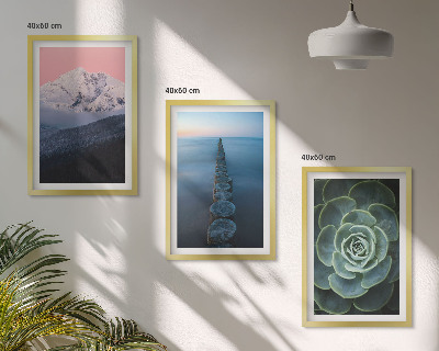 Cadre photo mural Montagnes ciel rose eau succulente