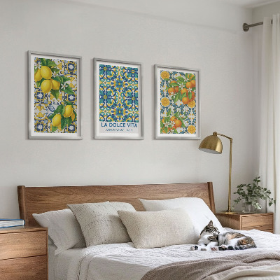 Cadre photo mural Citrons, oranges, fleurs, Italie