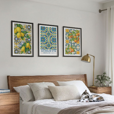 Cadre photo mural Citrons, oranges, fleurs, Italie