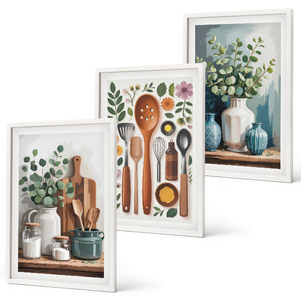 Cadre photo mural Accessoires de cuisine à base de plantes