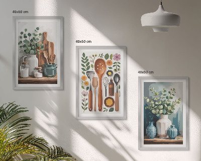 Cadre photo mural Accessoires de cuisine à base de plantes