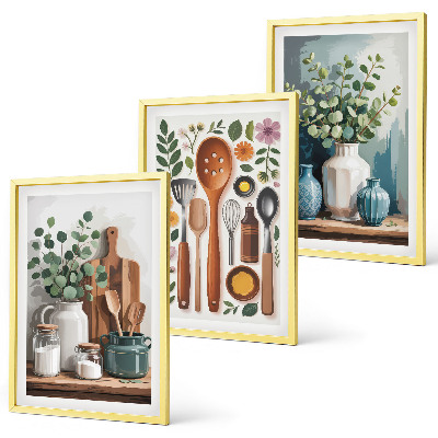 Cadre photo mural Accessoires de cuisine à base de plantes