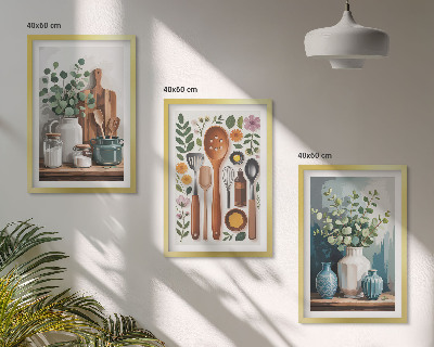 Cadre photo mural Accessoires de cuisine à base de plantes