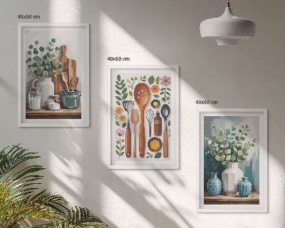 Cadre photo mural Accessoires de cuisine à base de plantes