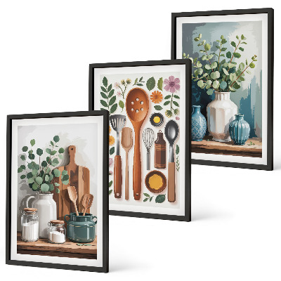 Cadre photo mural Accessoires de cuisine à base de plantes