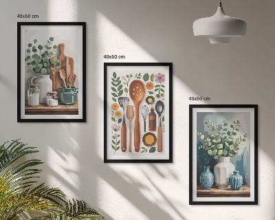 Cadre photo mural Accessoires de cuisine à base de plantes
