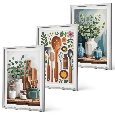 Cadre photo mural Accessoires de cuisine à base de plantes