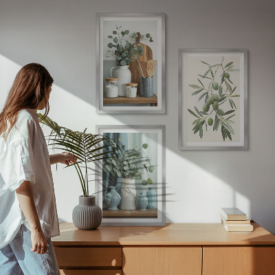 Cadre photo mural Olives vertes eucalyptus