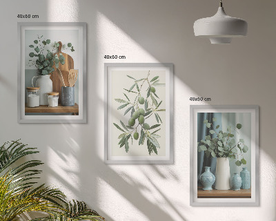 Cadre photo mural Olives vertes eucalyptus