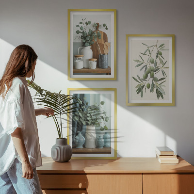 Cadre photo mural Olives vertes eucalyptus