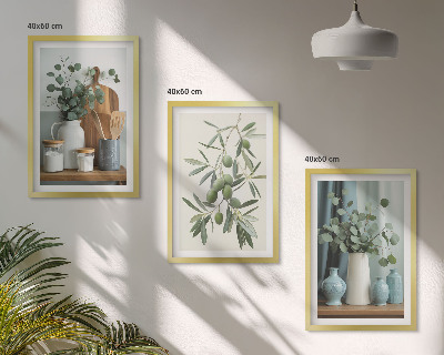 Cadre photo mural Olives vertes eucalyptus