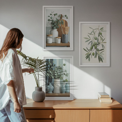 Cadre photo mural Olives vertes eucalyptus