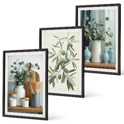 Cadre photo mural Olives vertes eucalyptus