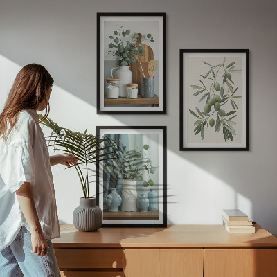 Cadre photo mural Olives vertes eucalyptus